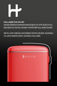 Resim Dijitsu DB80RRE Retro 47 L Tek Kapılı Kırmızı Mini Buzdolabı 