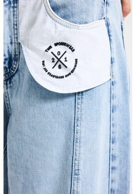 Resim Itsbasic Kadın Ice Palazzo Fit Özel Tasarım Denim Jean Buz Mavi 