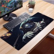 Resim FİTGAME 70x30 Xl Astronot Kedi 3mm Kaymaz Kauçuk Taban Oyuncu Gaming Mouse Pad 