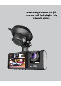 Resim Full Hd Çift Yönlü Araç Kamerası Hareket Algılama Döngüsel Kayıt 