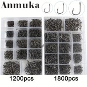 Resim 1200 adet/1800 adet, Dikenli Olta Takımı, 3#-16# Boyutlarında, Bir Kutuda Paketlenmiş, Olta Kanca Kombinasyonu 