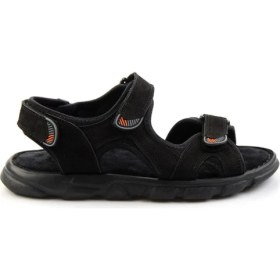 Resim Bambi Siyah Leather Erkek Sandalet E05078102501 