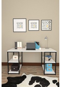 Resim Wood House - Lemontia Çalışma Masası - Beyaz 