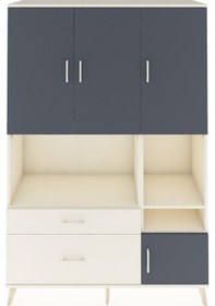 Resim Hyperion Dolap 7 Raflı 2 Çekmeceli 4 Kapaklı 132x44x195 Aytaşı-antrasit/aytaşı Antrasıt/aytası 