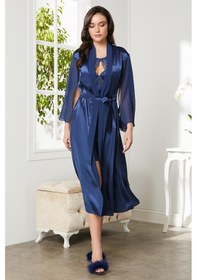 Resim Pierre Cardin Saten Dantelli Gecelik Ve Sabahlık Takımı - 4375 001 