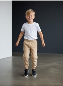 Resim Zekids Erkek Çocuk İçi Şardonlu Kalın Eşofman Alt-16658 Bej 