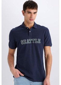 Resim DeFacto Regular Fit Polo Yaka Baskılı Nakışlı Kısa Kollu Tişört D7667AX25SPNV135 
