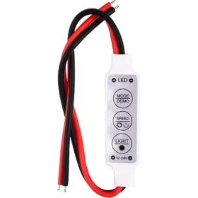 Resim Mini 3 Tuşlu Tek Renkli 12 Volt - 24 Volt LED Kontrol Cihazı ( LED Dimmeri ) 