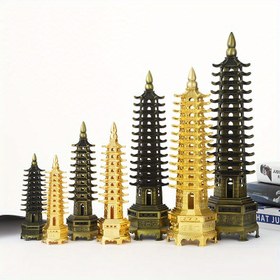 Resim Nine-Layer Wenchang Pagoda Ornament, masa ve ofisler için bir dekoratif item, turistik atraksiyonlardan bir koleksiyonluk hediyelik 