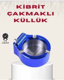 Resim Ceylan Adam Metal Küllük Ve Çakmak Seti Yuvarlak Modern Tasarım 