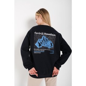 Resim Trend Seninle Kadın Arid Mountain Baskılı Oversize Sweatshirt 