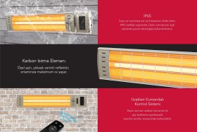 Resim Simfer Sp2351 Art Plus Karbon Serisi Ip65 Suya-toza Dayanıklı 2300 W Bej Uzaktan Kumandalı İç/dış Mekan Isıtıcı 