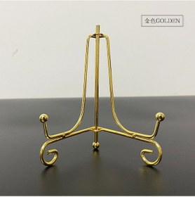 Resim Vkemall Ev Dekorasyonu İçin Şık Ve Dayanıklı Çay Tepsisi Ve Tabak Gösterim Standı - 5 İnç Altın Kaplama Çok Renkli 