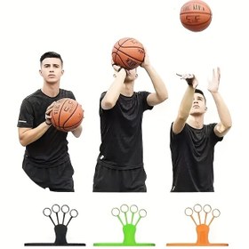 Resim 1 adet Silikon Atış Düzeltme Antrenörü - Basketbol Tekniğinin Geliştirilmesi için Çok Fonksiyonlu Parmak Ayırıcı, Elektriksiz, Siyah, Yeşil, Turuncu ve Kırmızı Renklerde Mevcut - Üç Noktalı Antrenman için İdeal, Basketbol Antrenman Ekipmanı 