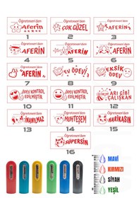 Resim Öğretmen Kaşesi Aferin Kaşesi Cep Kaşesi 3+1 Set 