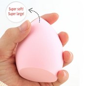 Resim 1 adet Süper Yumuşak ve Büyük Makyaj Süngeri, Hidrofilik PU Güzellik Blender, Kokusuz, Tüm Cilt Tipleri için Çift Kullanımlı Islak ve Kuru Sünger, Uzun Ömürlü ve Su Geçirmez Formülle Karıştırılabilir 