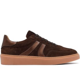 Resim Derimod Kadın Kahverengi Bağcıklı Süet Deri Sneaker 25AFD370910 