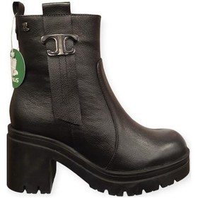 Resim Venüs 2351311k Platform Topuk Deri Günlük Kadın Bot Siyah 