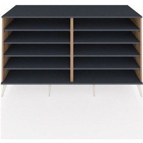 Resim Kronos Konsol 8 Raflı 176x59x99 Çam-antrasit Çam-antrasit 