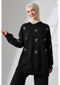 Resim Mihran Butik Kadın Siyah Mevsimlik Penye Alt Üst Spor Ve Rahat Tesettür Takım Siyah 