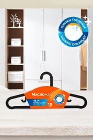 Resim Slim İnce Elbise Askısı 10'lu Paket, Yerden Tasarruf Sağlayan Min 