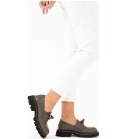 Resim Tamer Tanca Kadın Hakiki Deri Haki Loafer Ayakkabı 33 1004 Bn Ayk Sk22/23 Hakı Haki 