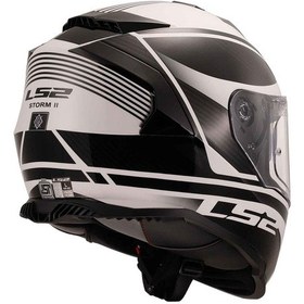 Resim Ls2 Storm 2 Dodger Full Face Motosiklet Kaskı Siyah - Beyaz 