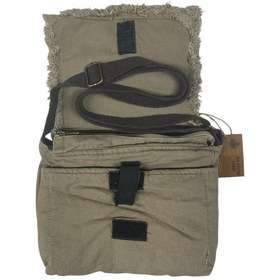 Resim Old Cotton Cargo Vintage Küçük Salaş Unisex Günlük Çapraz Postacı Çantası S Boy 26x20cm Bej 