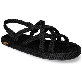 Resim Nomadic Republic Bodrum Kauçuk Tabanlı Kadın Halat Sandalet Siyah 