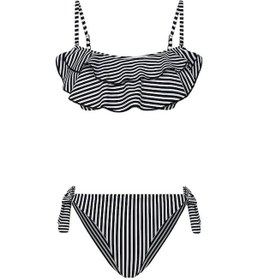 Resim Bonesta Payee Volanlı Straplez Siyah Bikini Takımı 