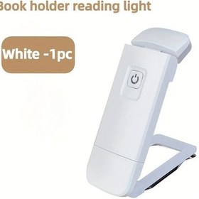 Resim Meridiangoods Beyaz Mini Katlanır Kitap Okuma Lambası 3 Renk 3 Parlaklık Usb Şarj Beyaz 