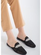 Resim Örme Taşlı Siyah Kadın Terlik-2444-sıyah Siyah 