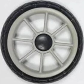 Resim Cekar Store 2 Adet Büyük Boy Pazar Arabası Teker Takımı Ø20CM 2 Teker Fiyatı Pazar Arabası 20X20 cm Teker Takımı Plastik Siyah Beyaz 