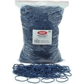Resim Ekoset 70mm Mavi Renkli Kauçuk Paket Ambalaj Lastiği 12Kg Koli 