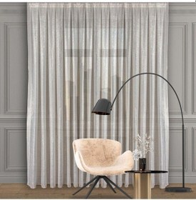 Resim Gold Simli Keten Tül Perde Yüksek Kalite Seyrek Pile 1'e 2 Pile-gold Gold 