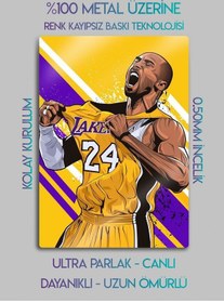 Resim Kobe Bryan, La Lakers - Parlak Metal Baskı Tablo 