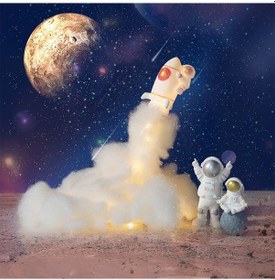 Resim Uçan Astronot Tasarımlı Gece Lambası Diğer 