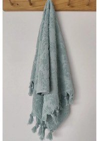Resim Saçaklı Mint Yeşili El Havlusu 50x90 Cm - Yumuşak Ve Dayanıklı - %100 Pamuk Mint 