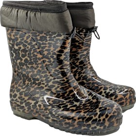 Resim Fafatara Leopar Desenli Yünlü Çizme Kar & Yağmur Çizmesi 