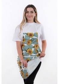 Resim Jarse Frilly İkili Paket Sıvı Geçirmez Su Geçirmez Mutfak Önlüğü Ayçiçeği Yeşil 