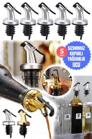 Resim Gaggani 5 Adet Ideal Sıkı Kapaklı Şişe Tıpası Pratik Sızdırmaz Yağdanlık Tıpası – Zeytinyağı ve Likör Şişe 