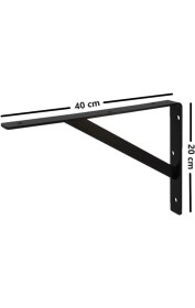 Resim Beasym Ağır Yük Raf Altı Ayak Raf Tutucu Destekli L Demir 33 x 50 cm Siyah Montaj Aparatı (2 Adet) 