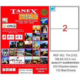 Resim Tanex Laser Etiket 100 YP 199.6x143.5 Laser-Copy-Inkjet TW-2002 
