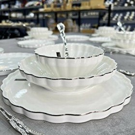 Resim Roy King Twist Silver 24 Parça Porselen Yemek Takımı HRN018 