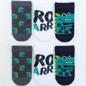 Resim MEM SOCKS 6'lı Dinazor Desenli Çocuk Patik Çorap 