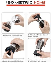 Resim 1 Adet Karışık Renk Seramik Bıçaklı Tuz, Baharat Değirmeni Siyah - Beyaz 