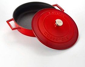 Resim Lava Döküm Çok Amaçlı Yayvan Tencere, Trendy, 24cm, Kırmızı 