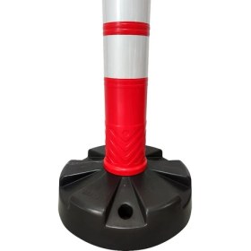 Resim İleri Trafik Dubalı Kırmızı Uyarı Dikmesi, 4 Reflektifli - 120 x 11 cm 