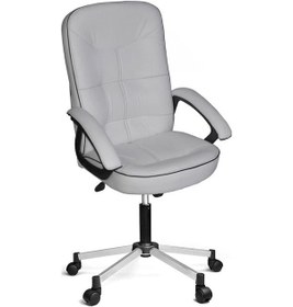 Resim Türksit Manager Makam Koltuğu Plastik Kol Metalik Gri Boyalı Ayak Beyaz Beyaz 