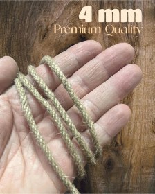 Resim 4 Mm 100 Metre Jüt Halat Ip Dekoratif Hasır Ip Kendir Ip 